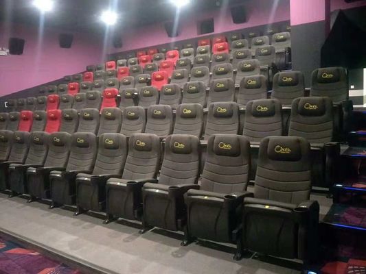 Leather Commercial Theater Seating , Theater Recliner Chair Ergonomic Backrest